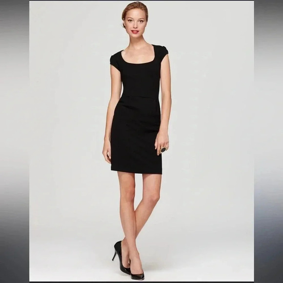 NWT Tegan Size 6 Structured Jersey Cap Sleeve Perfect LBD - Picture 1 of 11